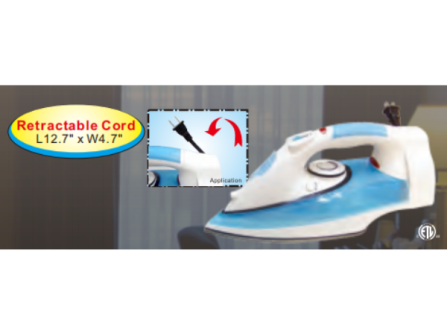 Steam Iron Retractable Cord